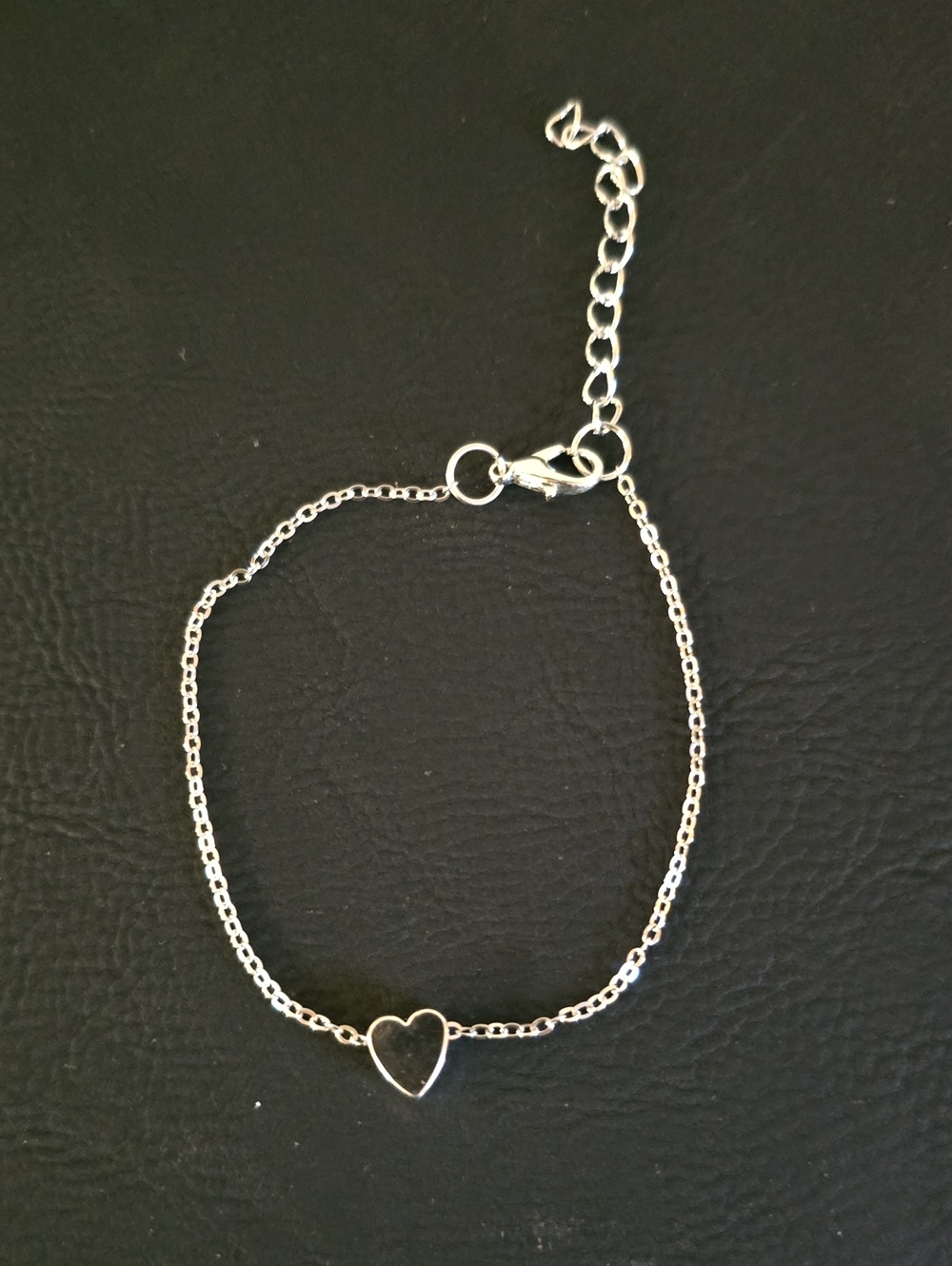 Silver Floating Heart Chain Bracelet